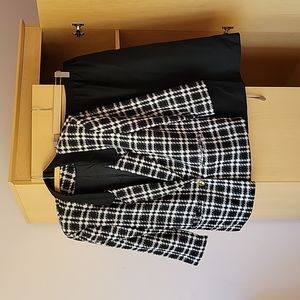 Extra-large 2-piece Wool Hounds-tooth Jacket & Skirt